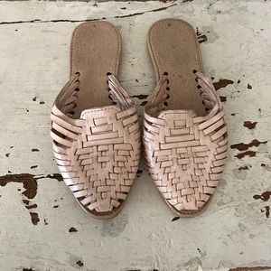 Huarache flat mules